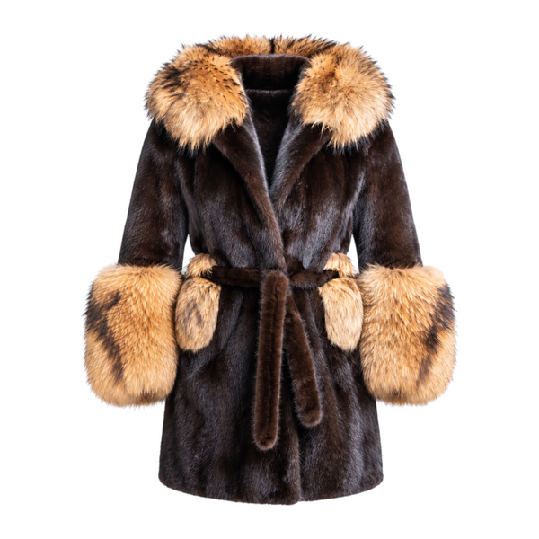 Full Skin Mink with Tanuki Fox Trims