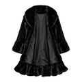 3/4 Black Bell Bottom Mink with Sleeves