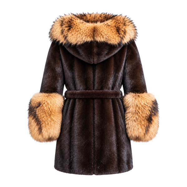 Full Skin Mink with Tanuki Fox Trims
