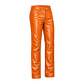 Straight Fit Shiny Leather Pants