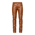Slim Fit Shiny Leather Pants