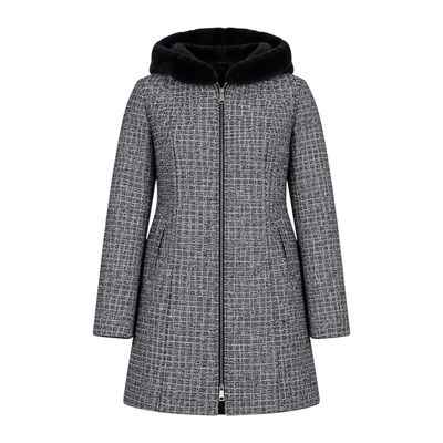 Mid-Length Static Shearling with Hood
