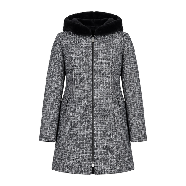 Mid-Length Static Shearling with Hood