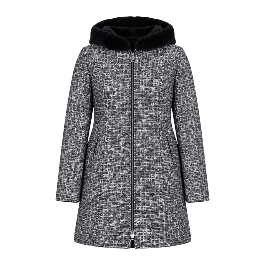 Mid-Length Static Shearling with Hood