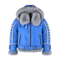 Ribbed Biker Shearling with Fox Collar