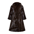 3/4 Dark Brown Button Down Mink