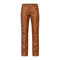 Straight Fit Non-Shiny Leather Pants