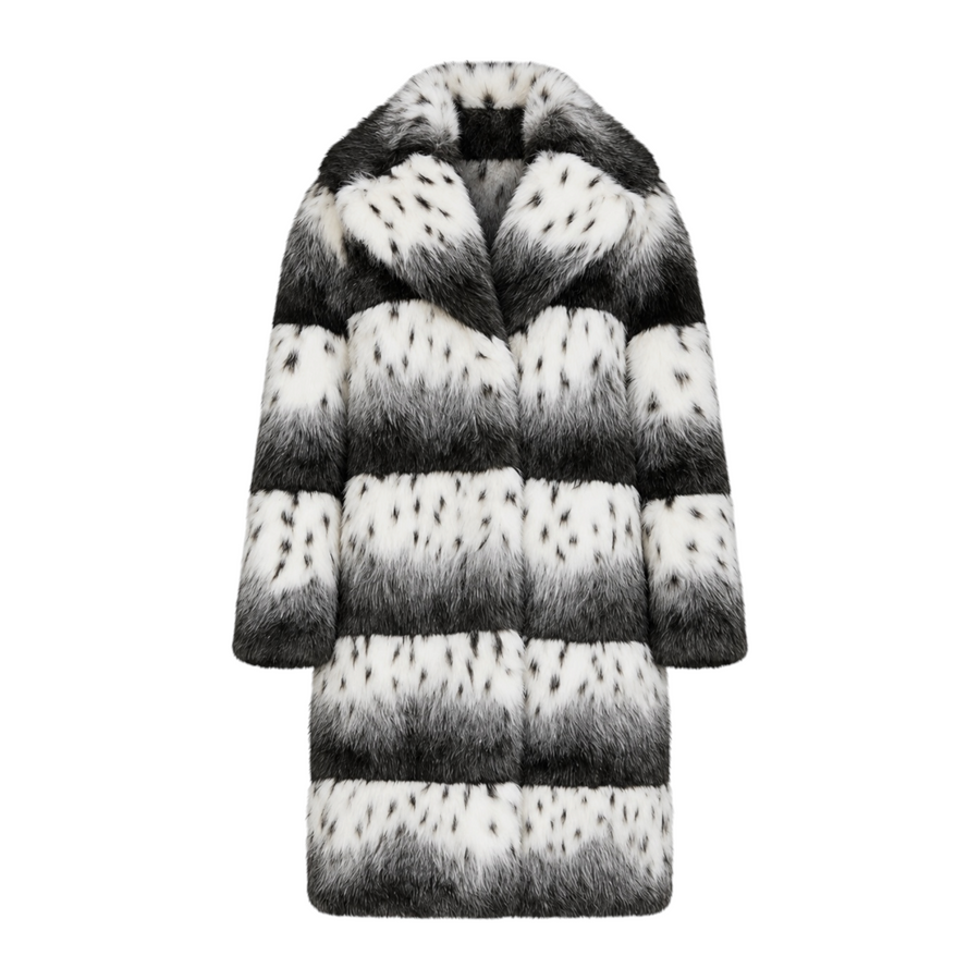 Polka Dot Faux Fur Parka