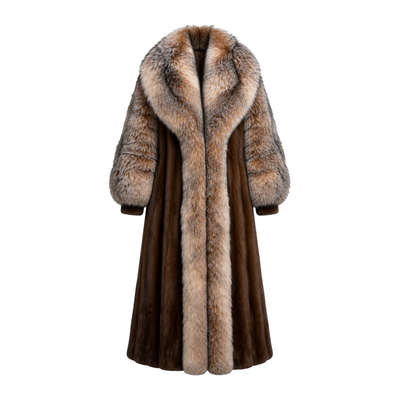 Full Skin Mink Trench Coat with Fox Fur