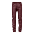 Slim Fit Non-Shiny Leather Pants