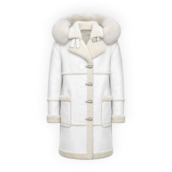 White Shearling with Hood