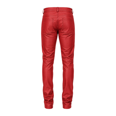 Slim Fit Non-Shiny Leather Pants