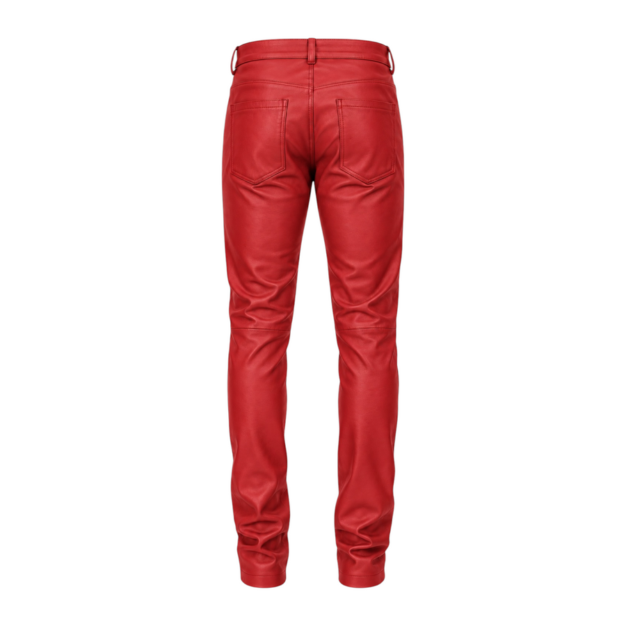 Slim Fit Non-Shiny Leather Pants