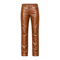 Straight Fit Shiny Leather Pants