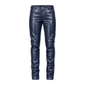Slim Fit Shiny Leather Pants
