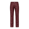 Straight Fit Non-Shiny Leather Pants