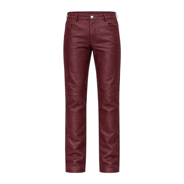 Straight Fit Non-Shiny Leather Pants