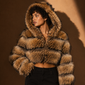 Fox Fur Cropped with Hood