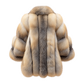 Oversized Shawl Collar Fox Fur Coat