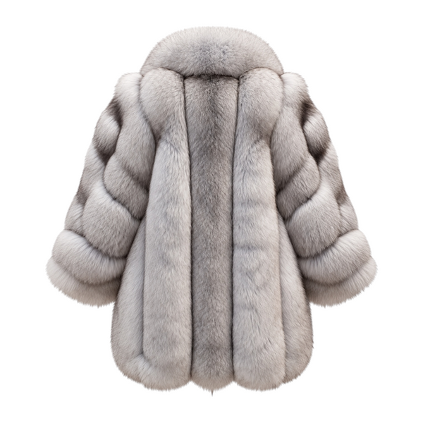 Oversized Shawl Collar Fox Fur Coat