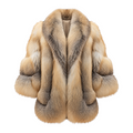 Oversized Shawl Collar Fox Fur Coat