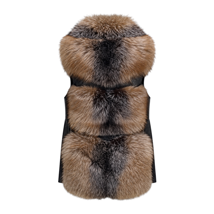 Golden Leather and Fox 3/4 Vest