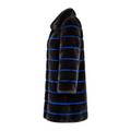 Full Skin Blue and Black Mink Combo Coat