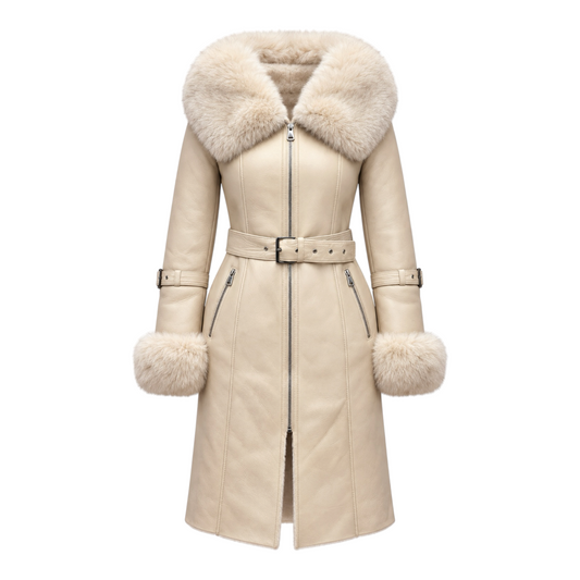 Acro Shearling with Fox Collar and Cuffs