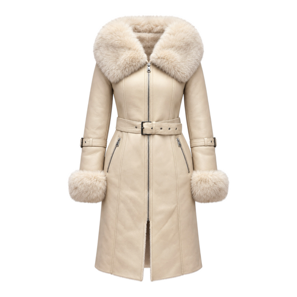 Acro Shearling with Fox Collar and Cuffs
