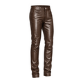 Slim Fit Shiny Leather Pants
