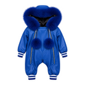 Baby Leather Onesie with Fur Trim