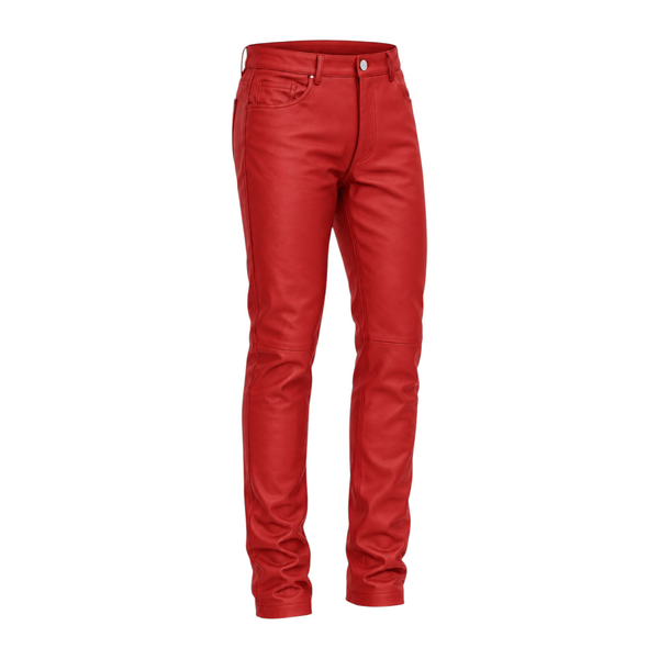 Slim Fit Non-Shiny Leather Pants