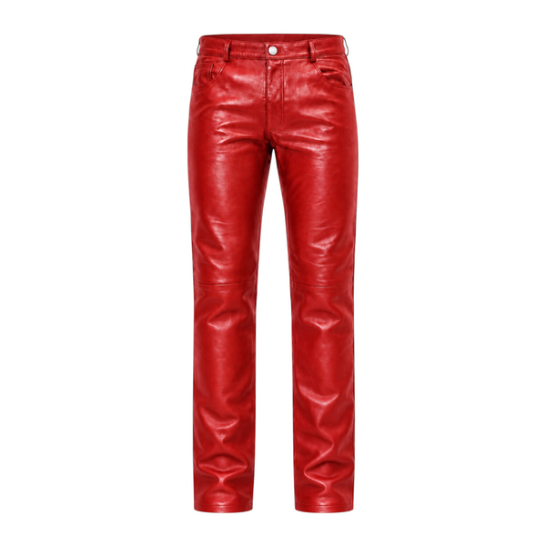 Straight Fit Shiny Leather Pants