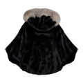 Mink Poncho with Fox Hood
