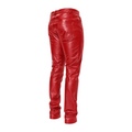 Slim Fit Shiny Leather Pants