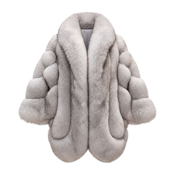 Oversized Shawl Collar Fox Fur Coat