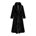 Long Mink Coat with Fox Collar and Lining