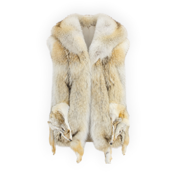 Coyote Vest with Fur Hood