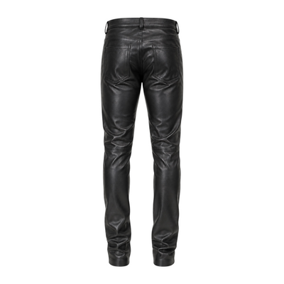 Slim Fit Shiny Leather Pants