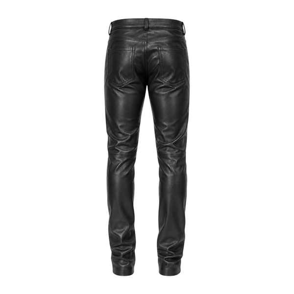 Slim Fit Shiny Leather Pants