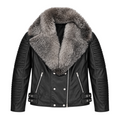 Men's Moto Jacket with Fox Collar