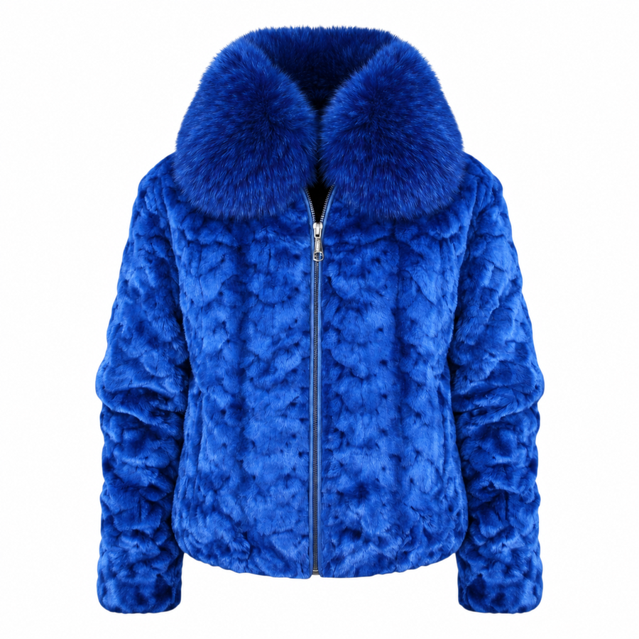 Men's Mink Bomber with Fox Collar