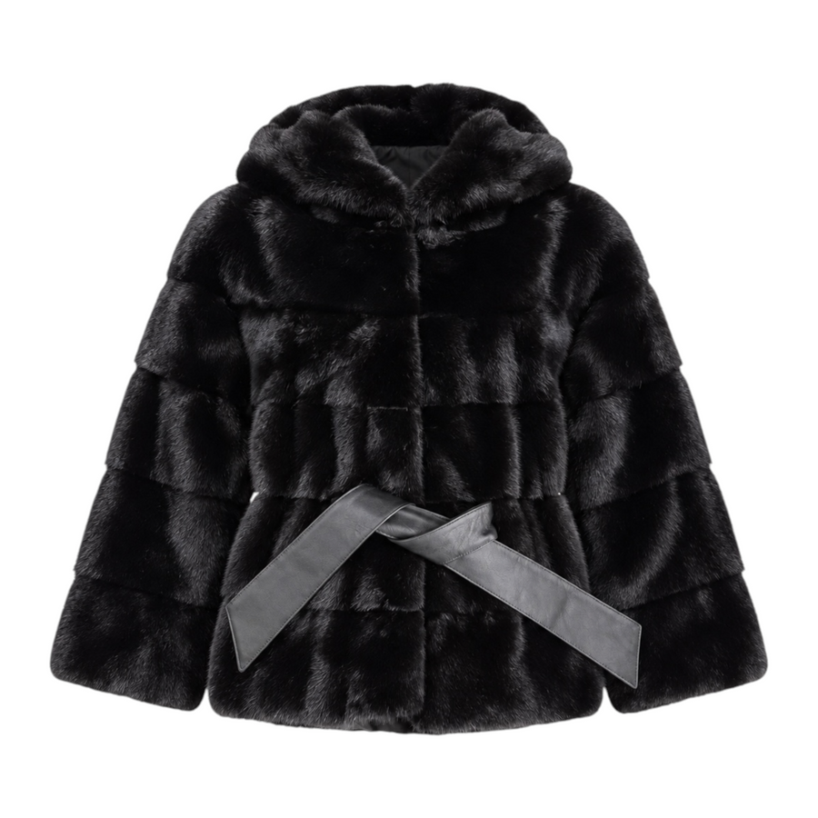 Black Mink with Hood