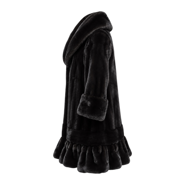 3/4 Black Bell Bottom Mink with Sleeves