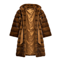 7/8 Coat with Hood and Belt