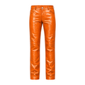 Straight Fit Shiny Leather Pants