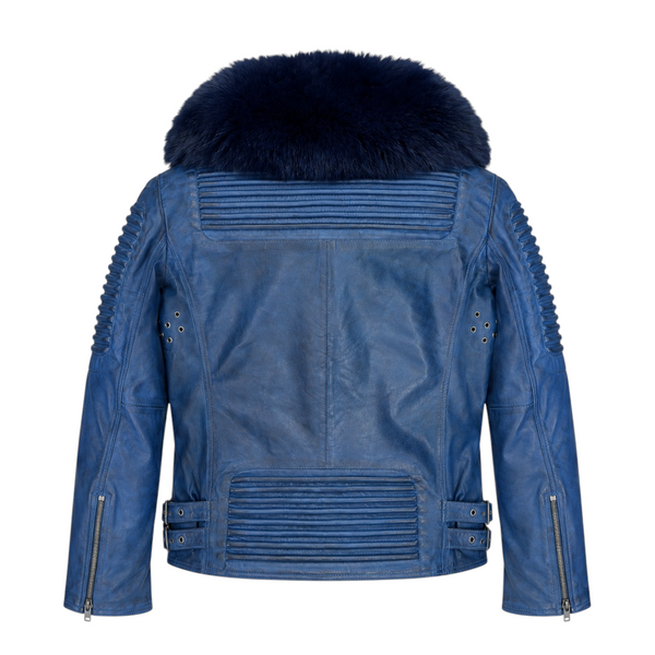 Men's Moto Jacket with Fox Collar