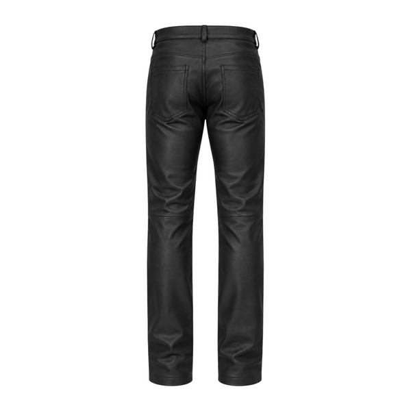 Straight Fit Non-Shiny Leather Pants