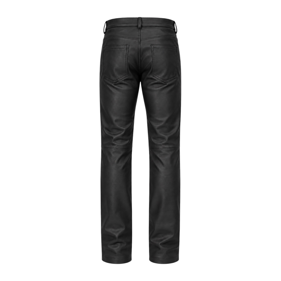 Straight Fit Non-Shiny Leather Pants