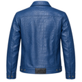 Croc-Embossed Leather Trucker Jacket